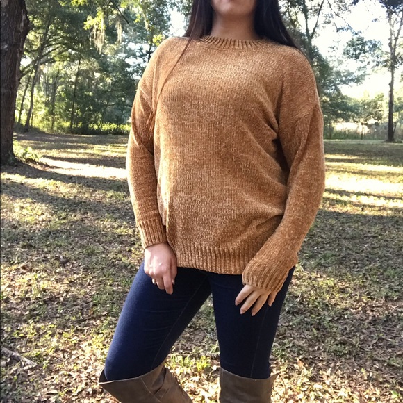 Sweaters - << Chenille Super Soft Oversized Sweater Tan >>